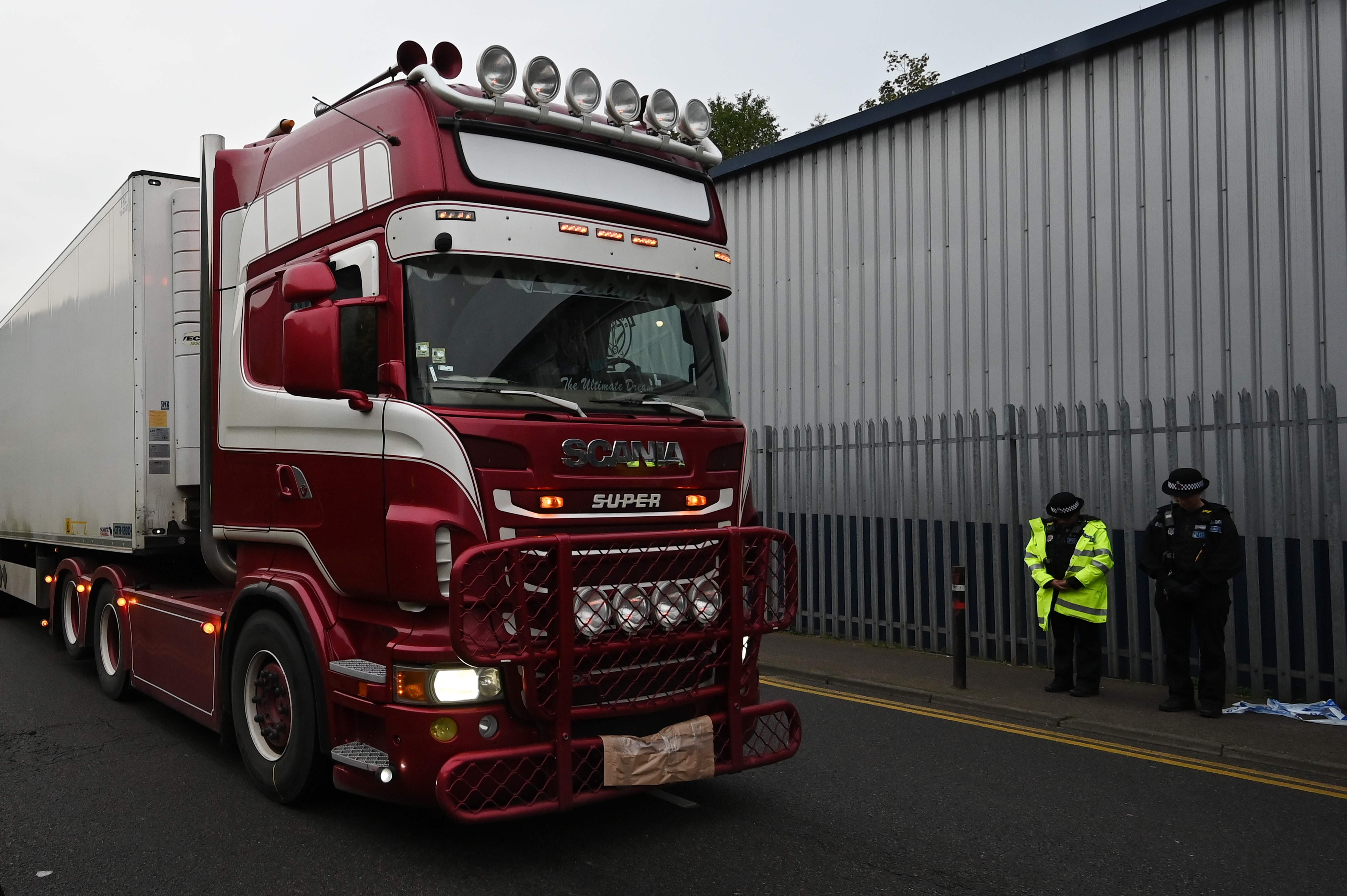 A Northern Ireland man pleaded guilty to the manslaughter of 39 people found dead in a refrigerated truck in southeast England. Photo: AFP