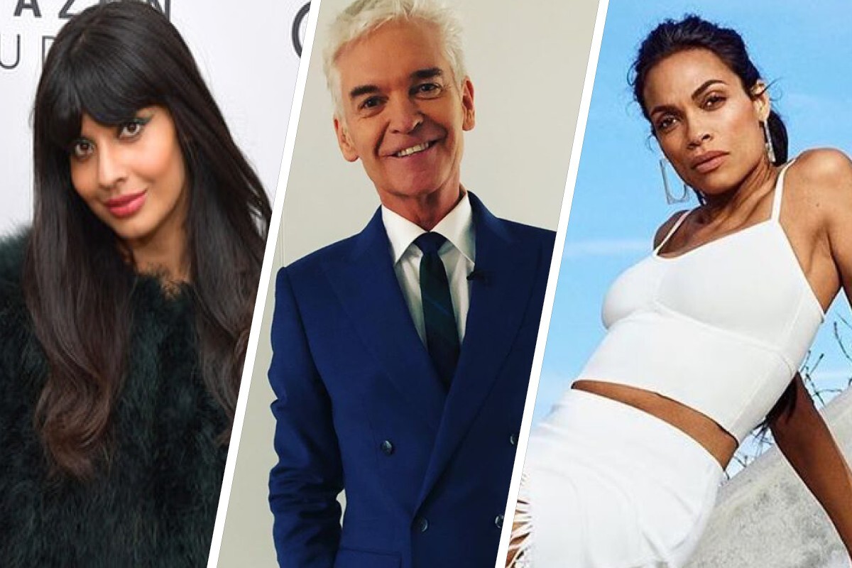 Jameela Jamil, Phillip Schofield and Rosario Dawson have all come out as LGBTQ+ so far in 2020. Photos: Instagram