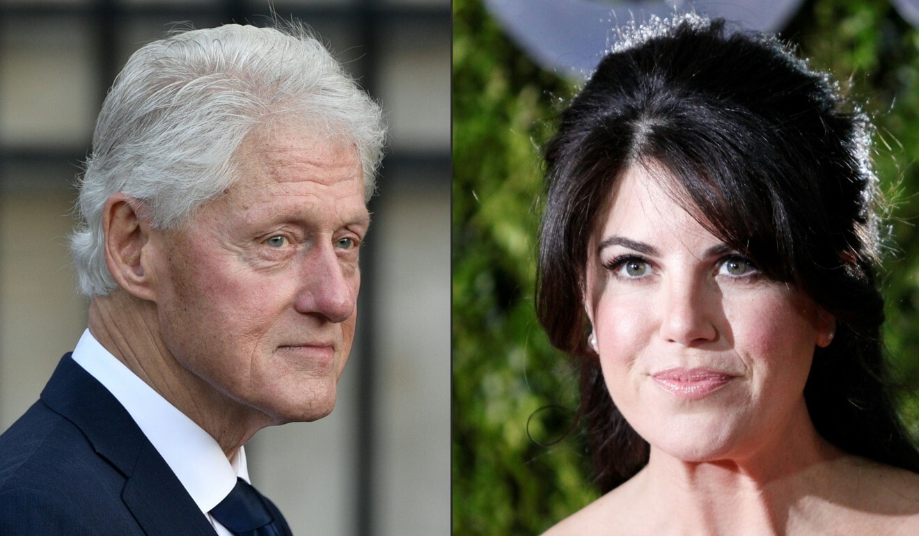 This combination photos shows former US President Bill Clinton at the Saint-Sulpice church in Paris, as well as Monica Lewinsky poses at Radio City Music Hall in New York in 2015. Photo: AFP