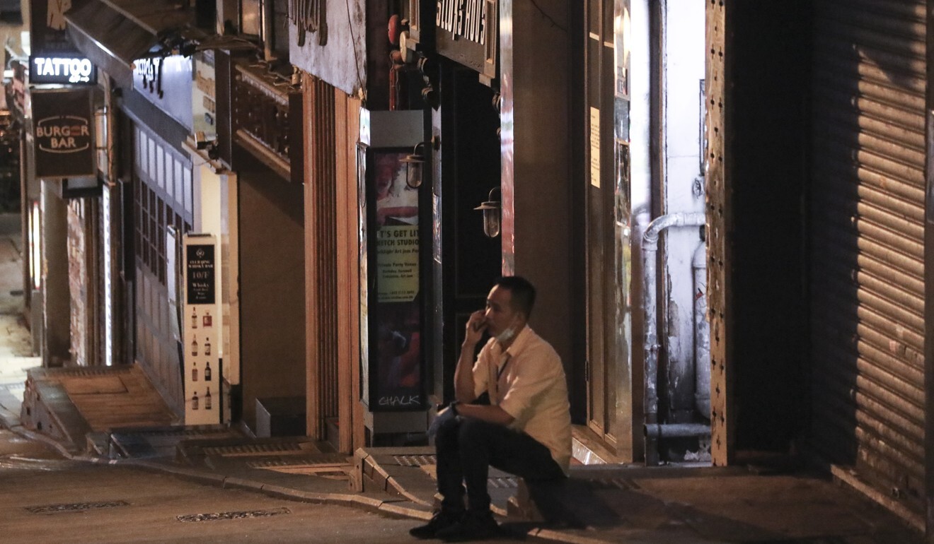 Hong Kong’s nightlife hub Lan Kwai Fong wears a deserted look on April 2. Photo: Dickson Lee