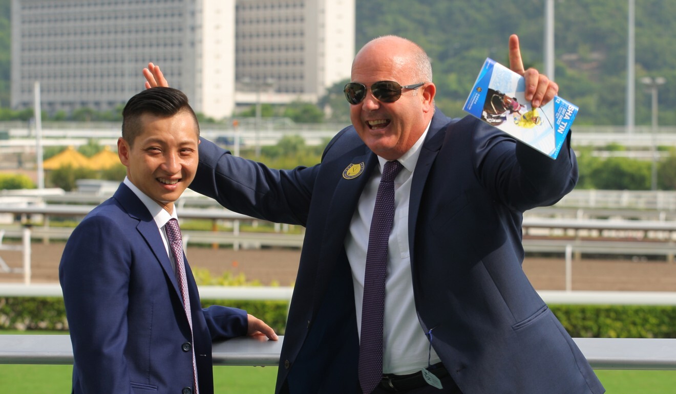 Sean Woods celebrates a winner at Sha Tin.