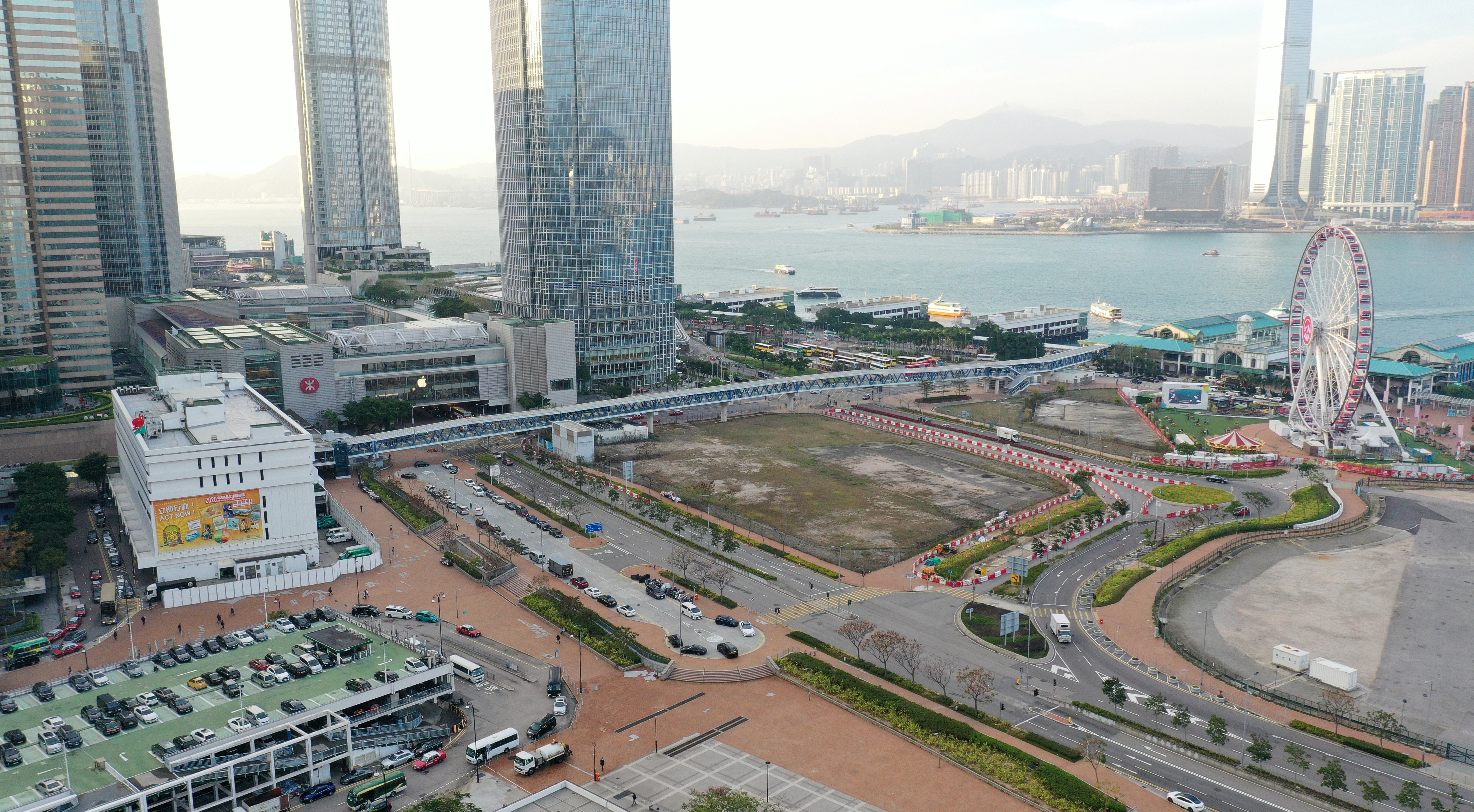 Aerial view of site 3 at the New Central Harbourfront. It is one of 21 lots in the land sale programme for 2020/21. Photo: Winson Wong