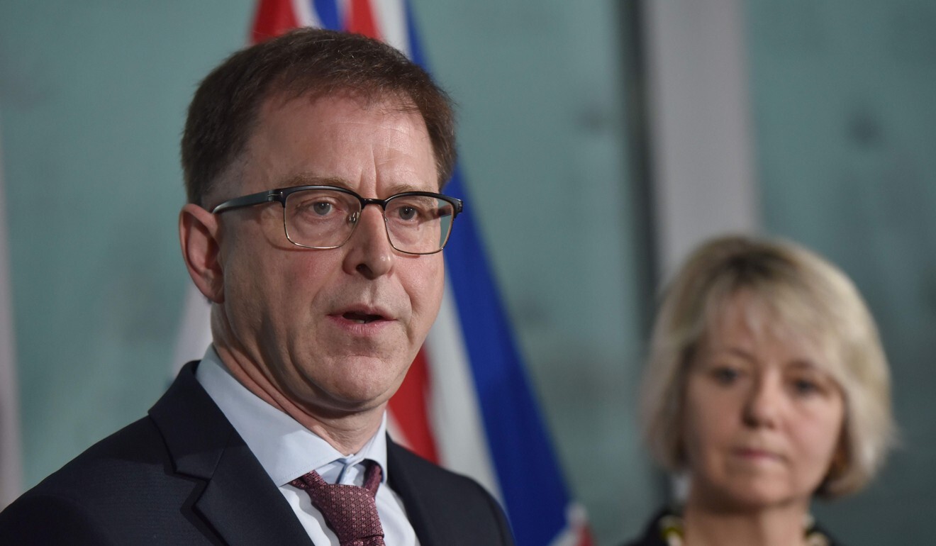 British Columbia Minister of Health Adrian Dix and Dr Bonnie Henry, provincial health officer, speak to the media in Vancouver. Photo: AFP