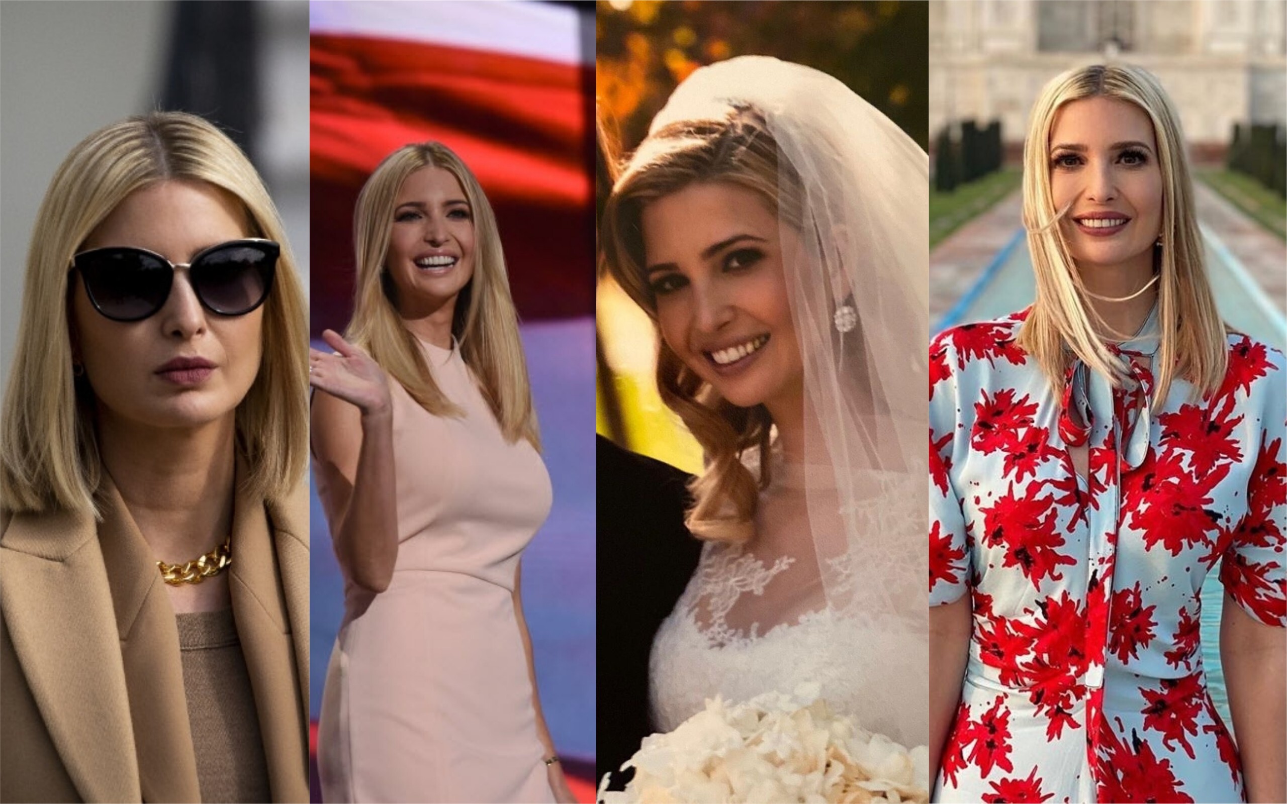 The many looks of Ivanka Trump. Photos (left to right): Al Drago/Bloomberg, Xinhua, @ivankatrump/Instagram