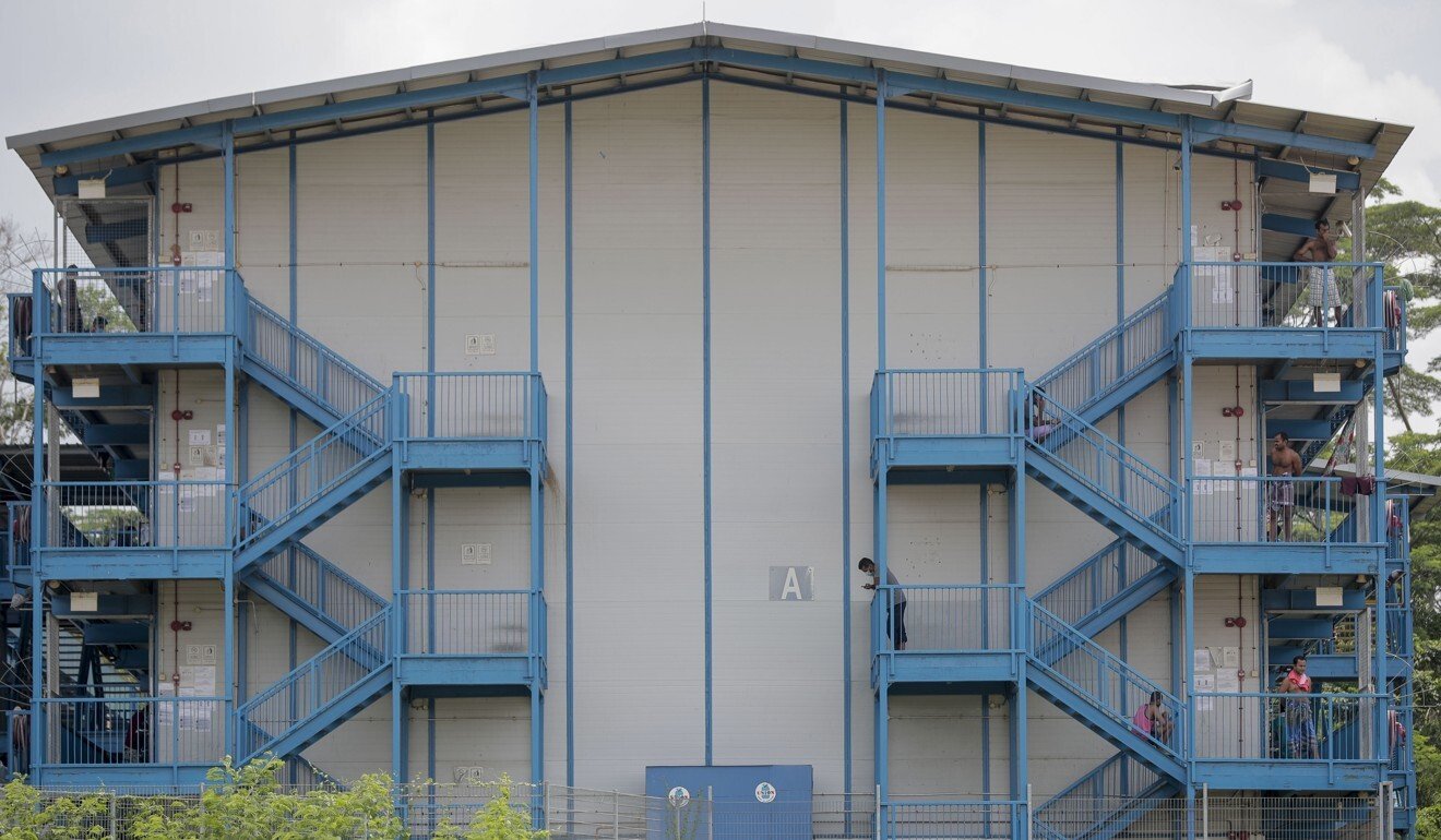 A dormitory block housing migrant workers at the North Coast Lodge. Photo: EPA