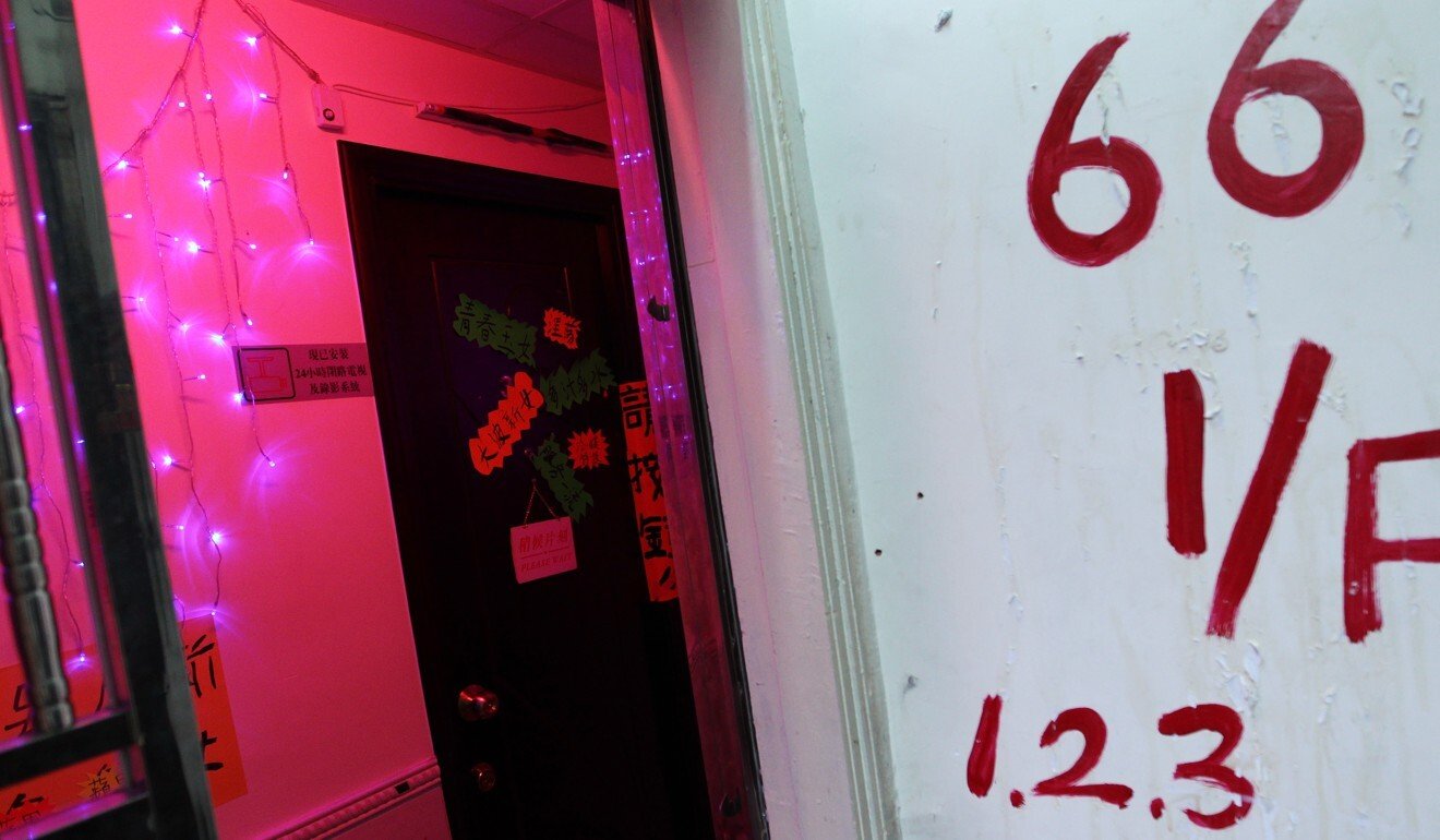 A flat occupied by prostitutes working in one-woman brothels in Kowloon City. File photo