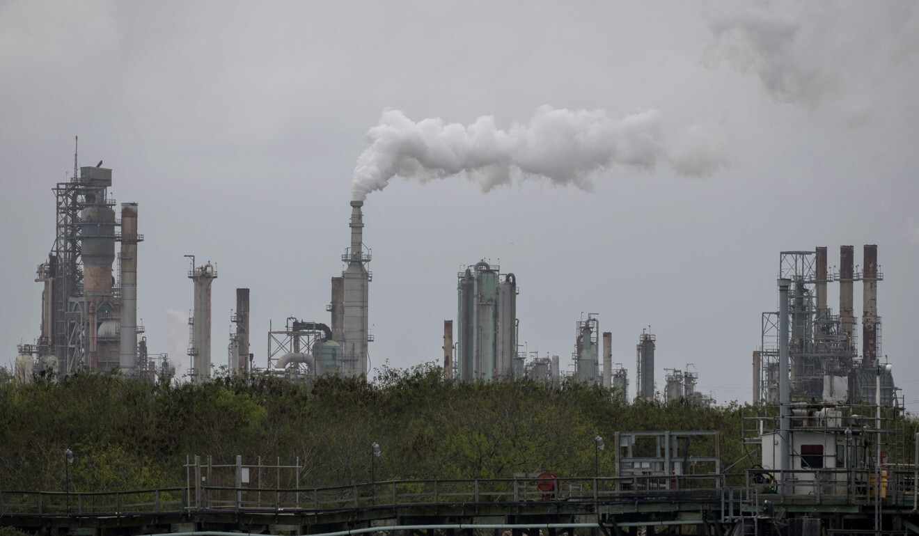 A refinery in Corpus Christi, Texas, in March. Photo: AFP