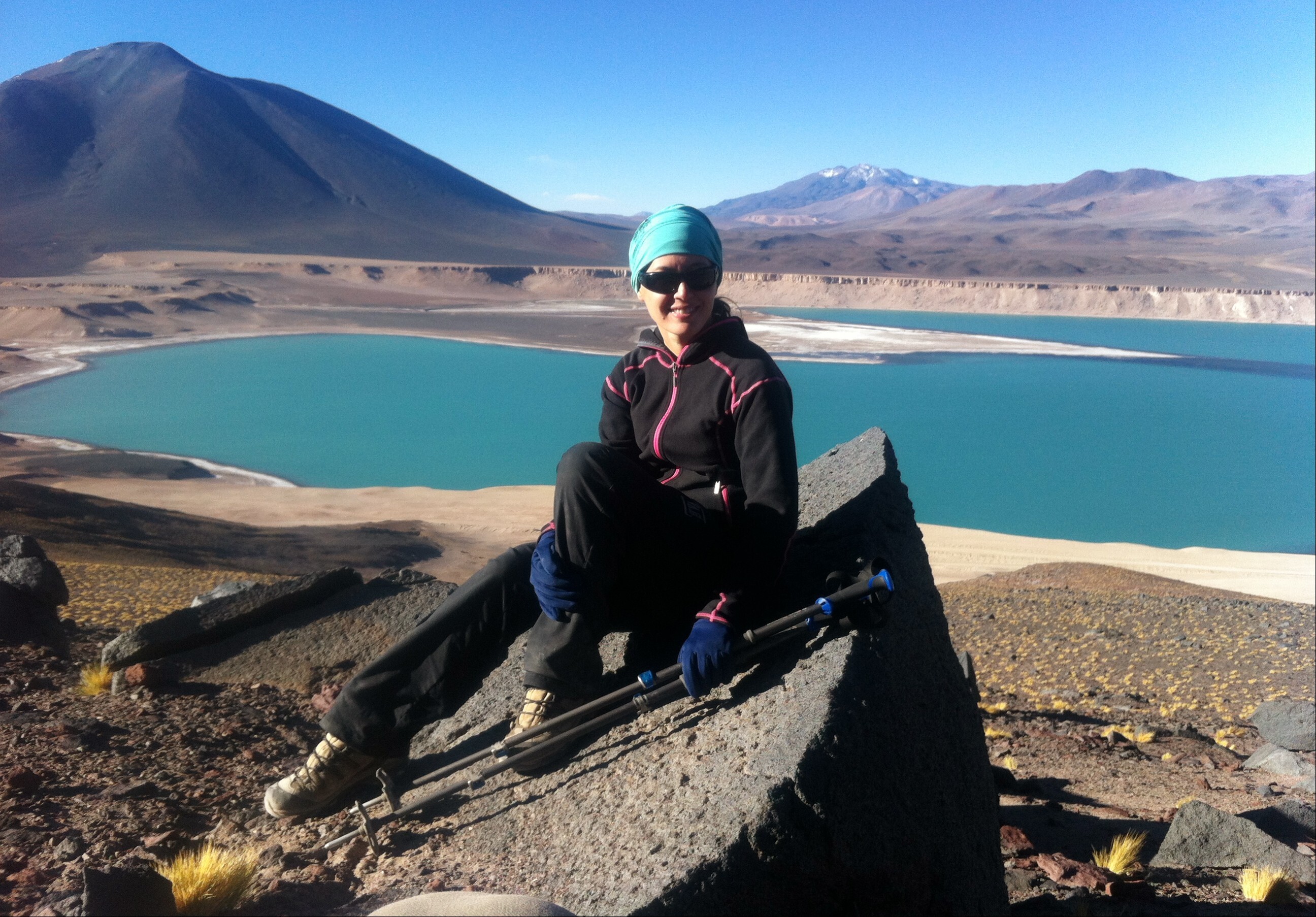 Sophie Cairns on an acclimatisation hike near Ojos del Salado, Chile, in March 2014.