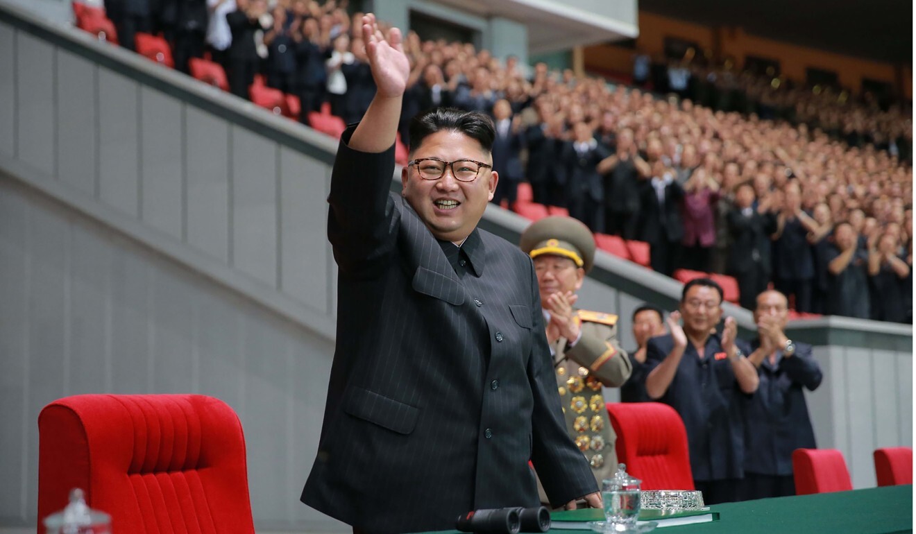 North Korean leader Kim Jong-un waves during a ceremony in 2016. Photo: AFP