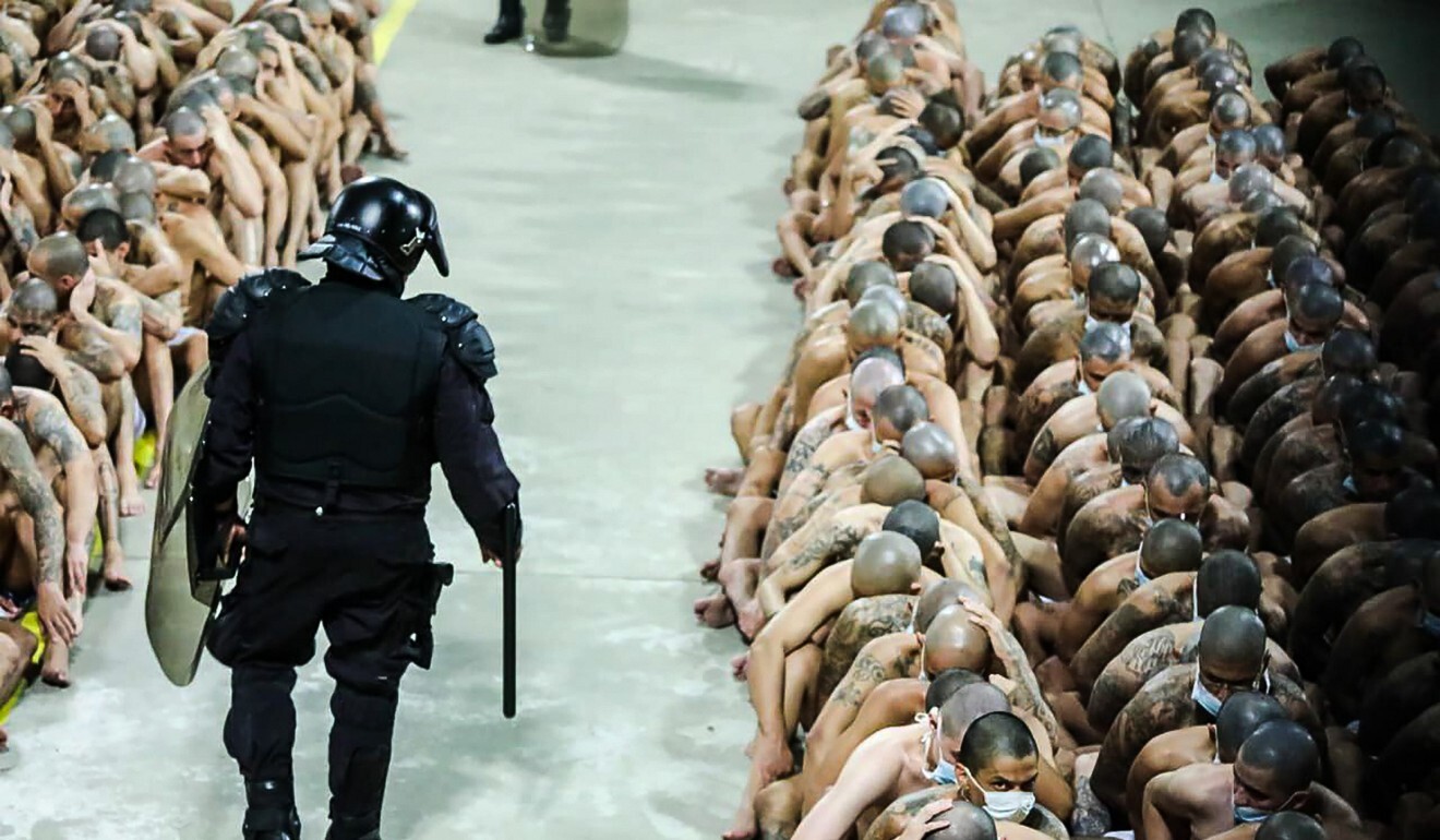 Guards watch over inmates at the Centro Penal Izalco prison. Photo: DPA