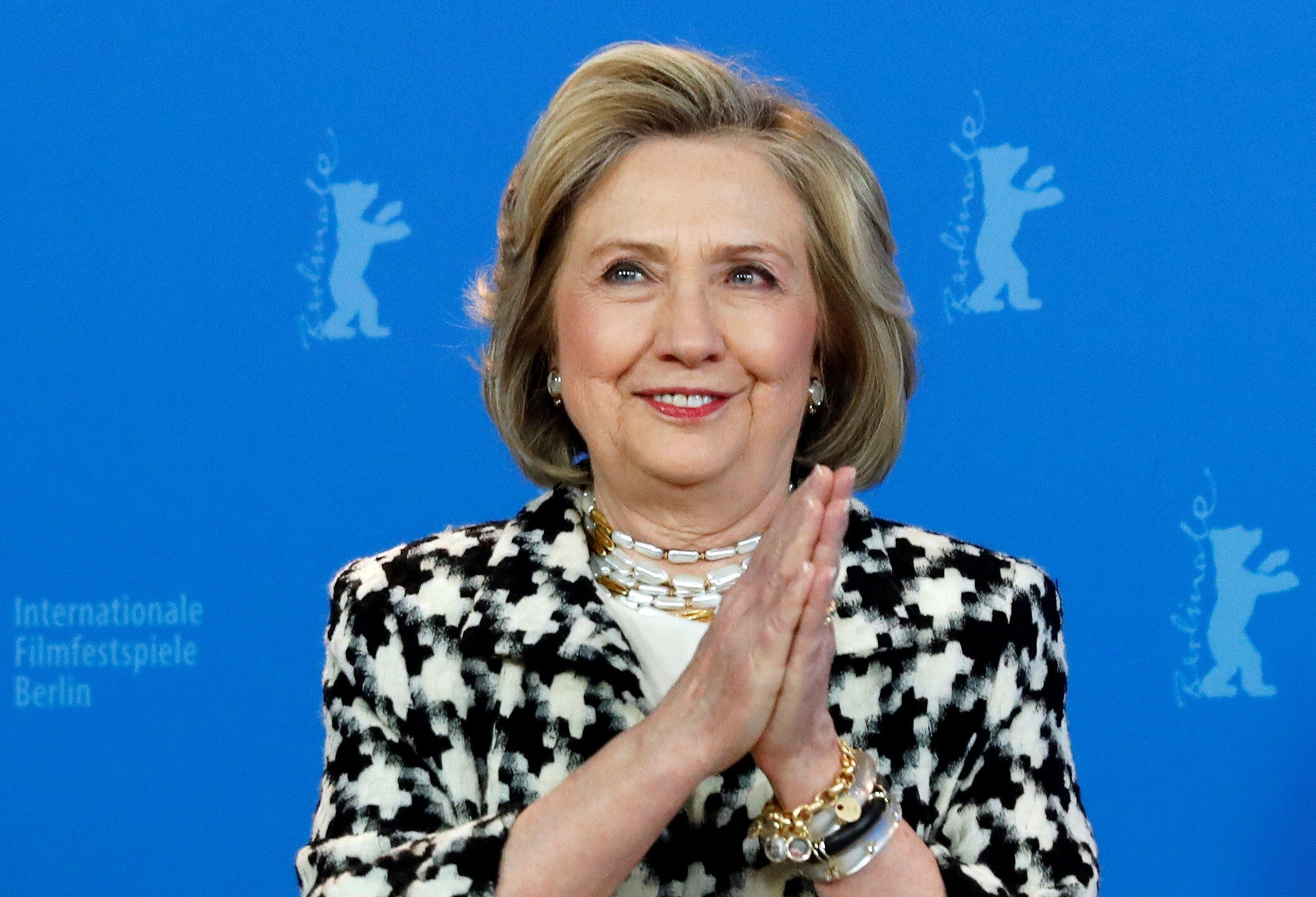 Former US secretary of state Hillary Clinton attends a photo call to promote the movie “Hillary” during the 70th Berlinale International Film Festival in Berlin in February. Photo: Reuters