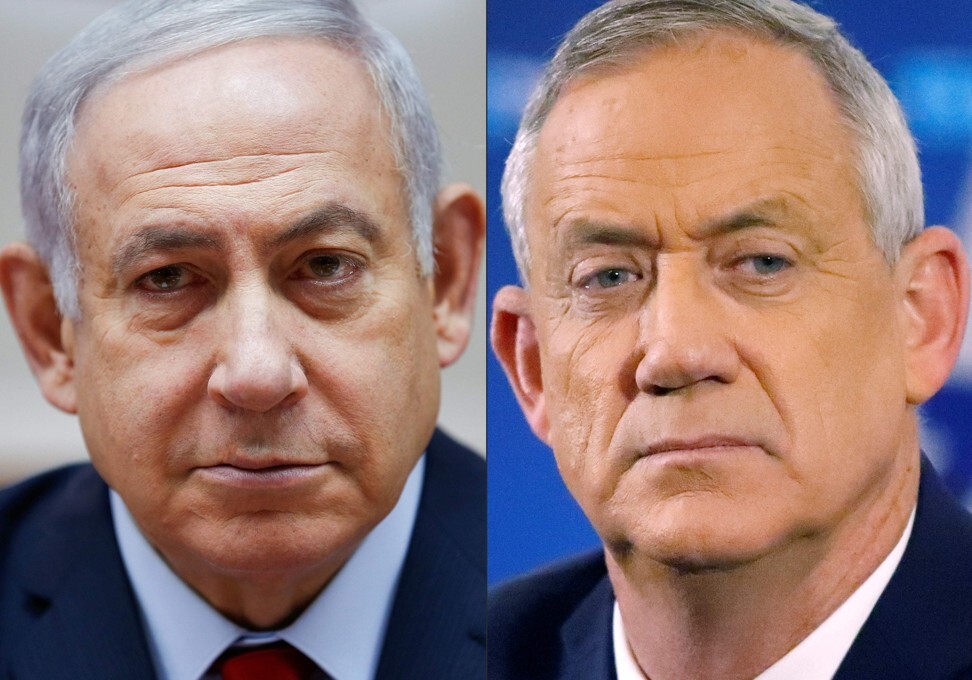 Israeli Prime Minister Benjamin Netanyahu and Benny Gantz. File photos: AFP