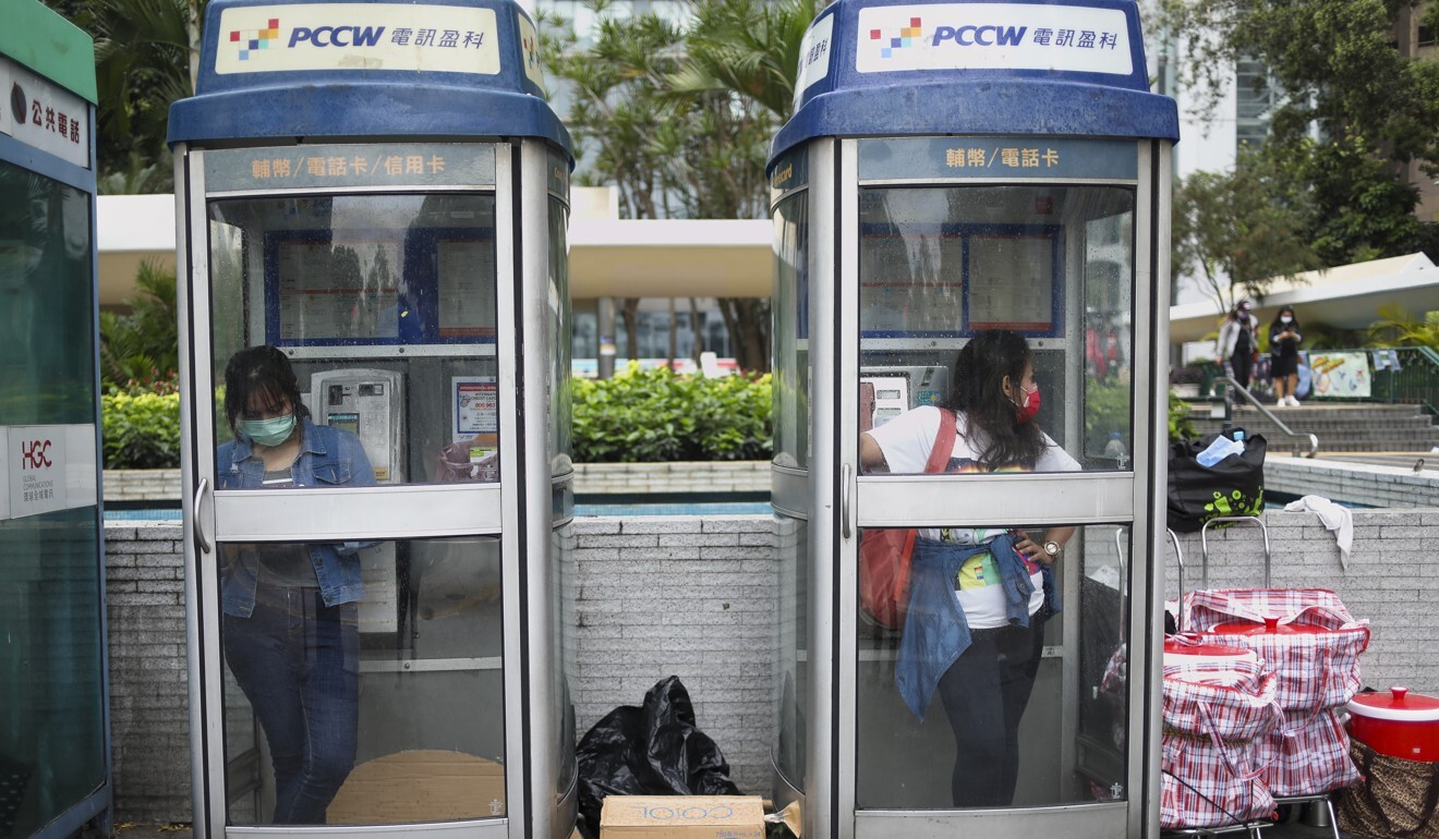 Foreign domestic helpers in Central, Hong Kong. Photo: Winson Wong