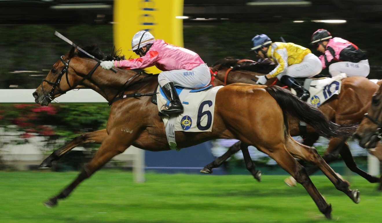 Matthew Chadwick punches out Good Shot to win at Happy Valley last month.