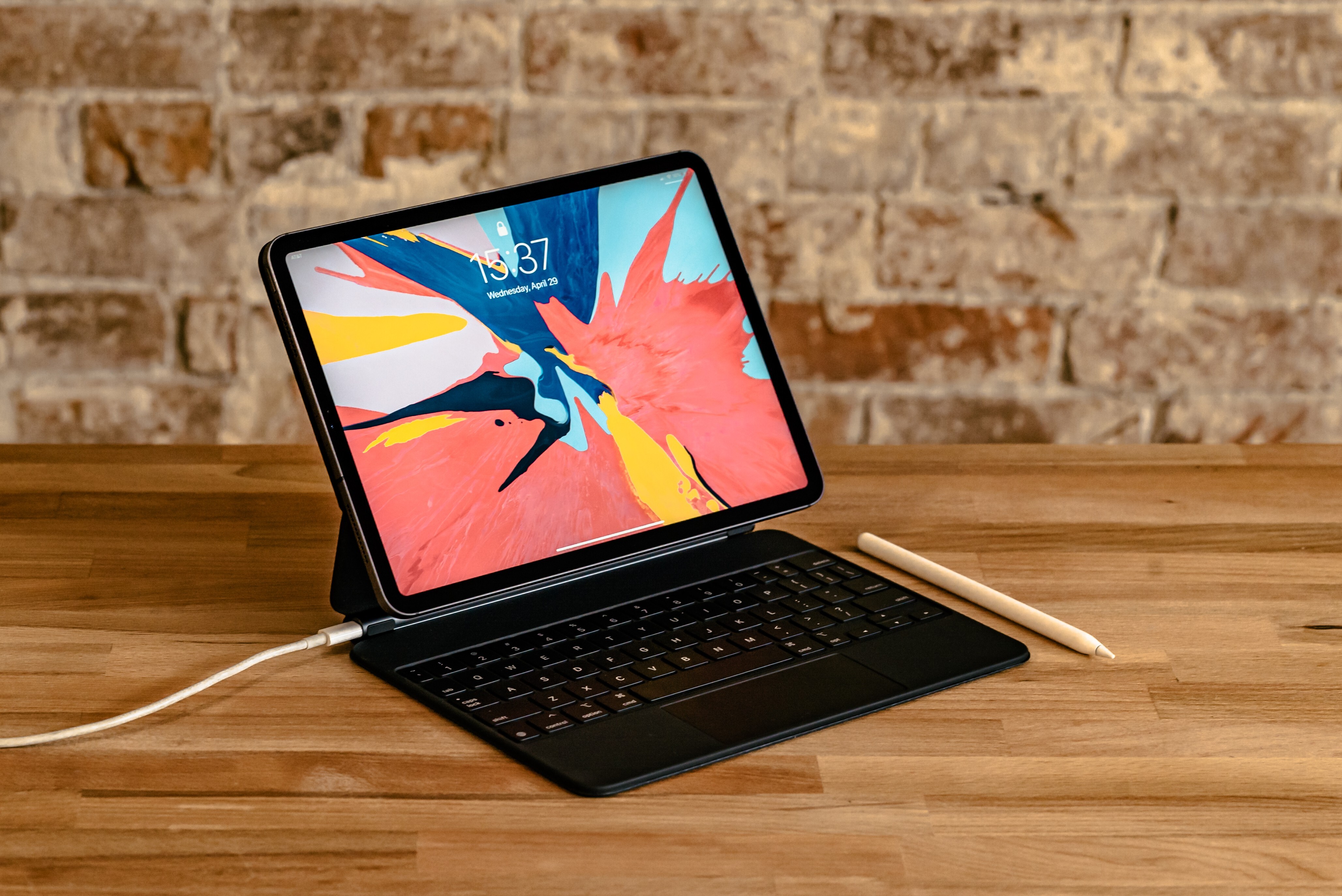 The Magic Keyboard turns the Apple iPad pro into a laptop. Photo: Shutterstock