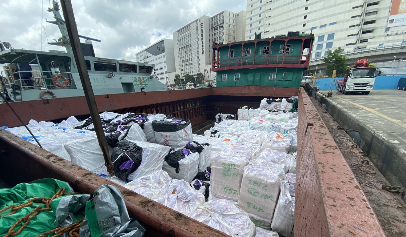 The meat was seized following an anti-smuggling operation near the construction site of the Hong Kong airport’s third runway. Photo: Handout