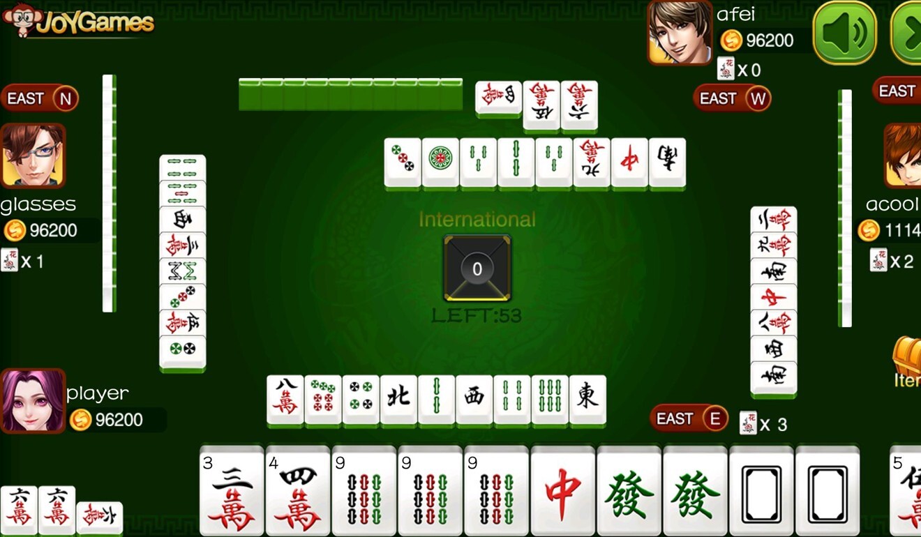 There has been an increase in people playing online mahjong in China. Photo: courtesy of JoyGames