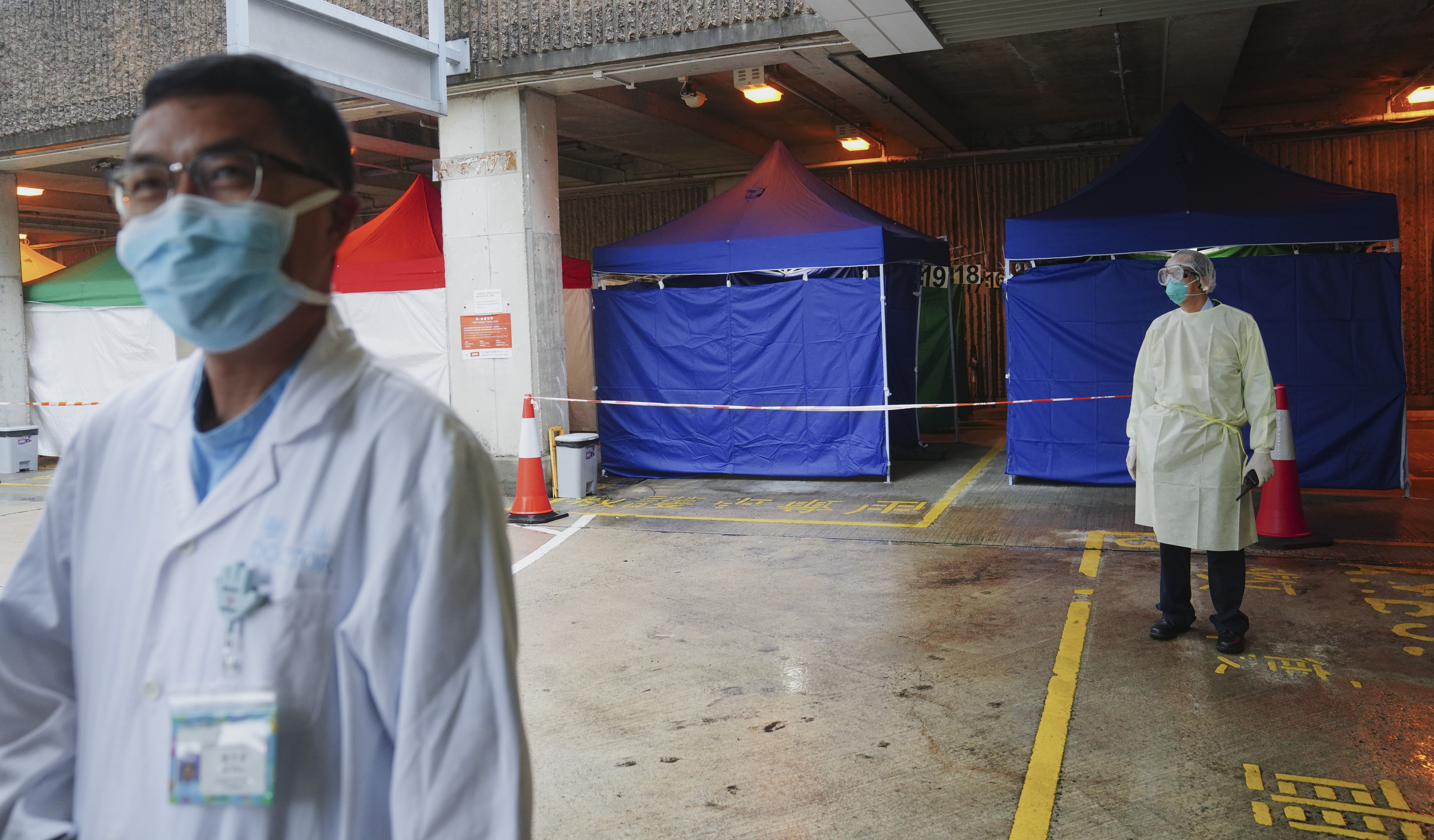 The Accident and Emergency department at Pamela Youde Nethersole Eastern Hospital on March 31, 2020, where cubicles for people with coronavirus symptoms were set up to relieve pressure on isolation wards. Photo: Sam Tsang