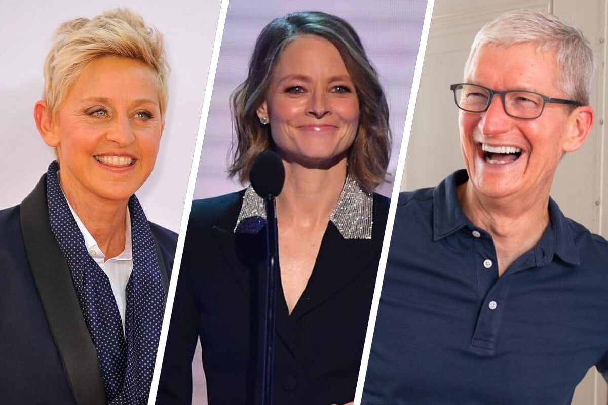 Ellen DeGeneres, Jodie Foster and Tim Cook all came out as LGBT later in life. Photos: Instagram/Twitter