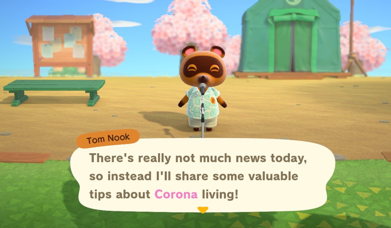 Sales of the Nintendo Switch console doubled in March 2020 compared with a year earlier, with many users playing games like Animal Crossing: New Horizons (above).