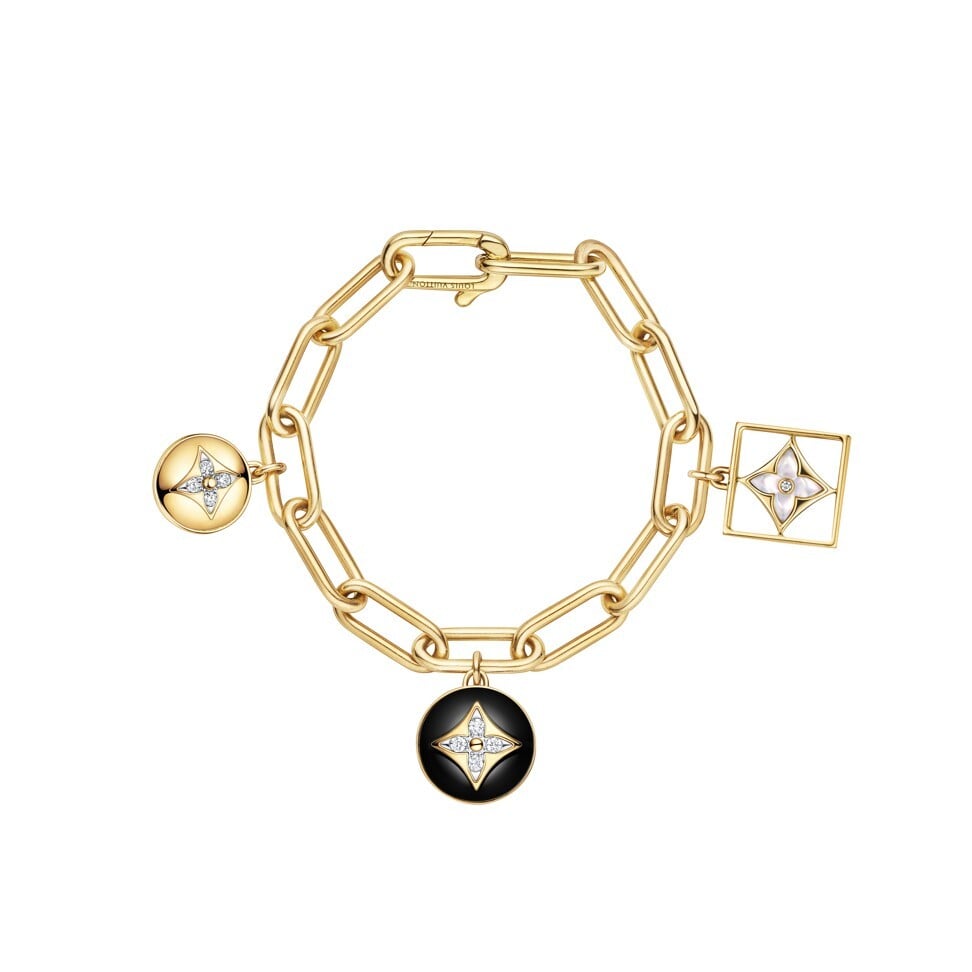 Louis Vuitton Color Blossom Open Bangle, Pink Gold, White Gold, Pink Opal and Diamonds. Size S