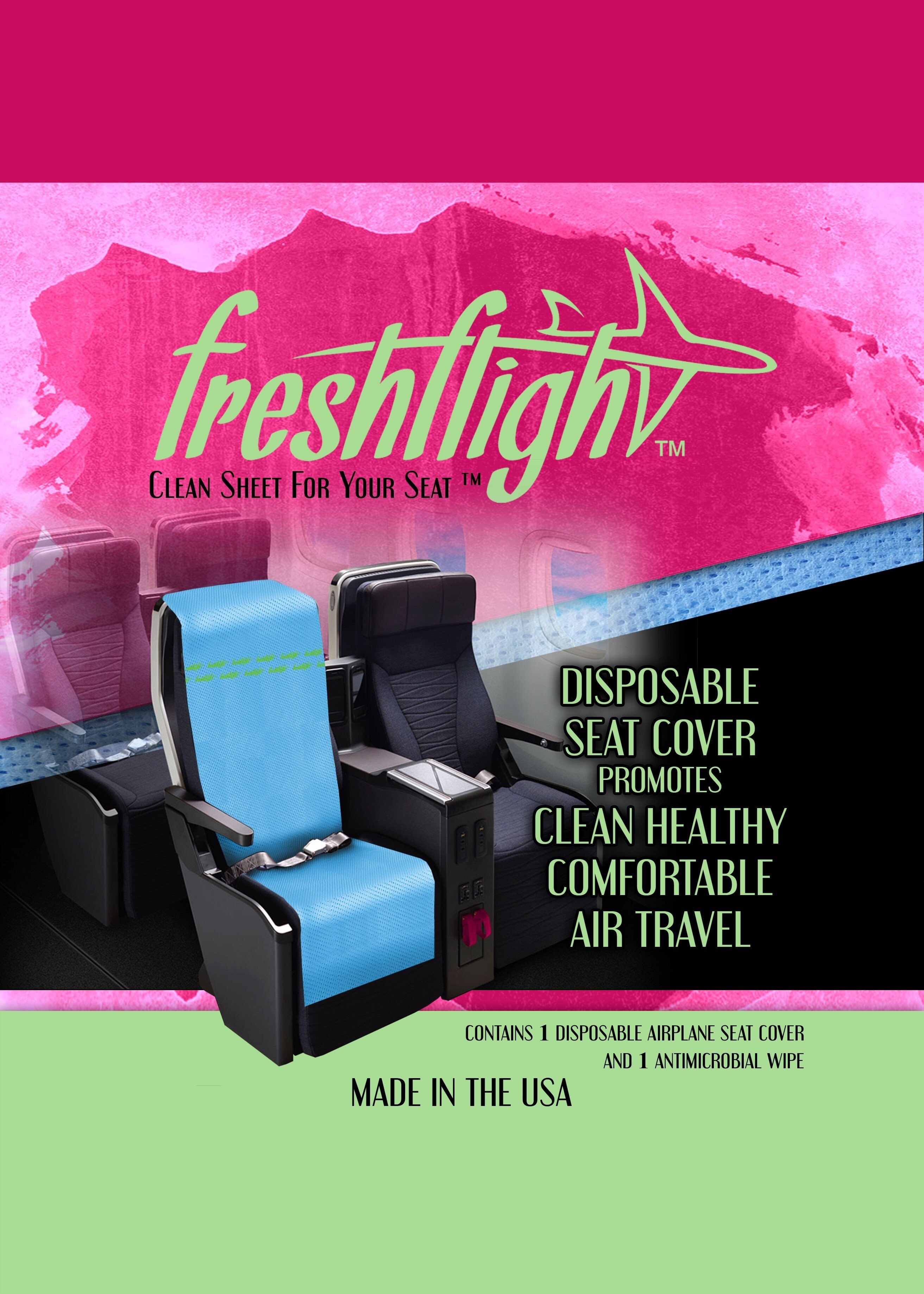 Seat Sitters Airplane Seat Cover, Tray Table Cover and Face Mask