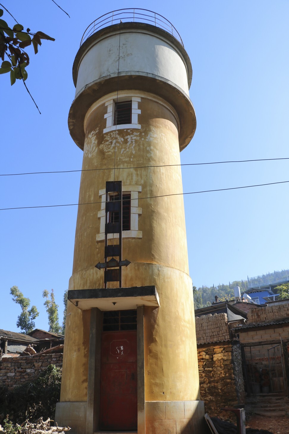 A water tower in Bise village. Photo: Thomas Bird
