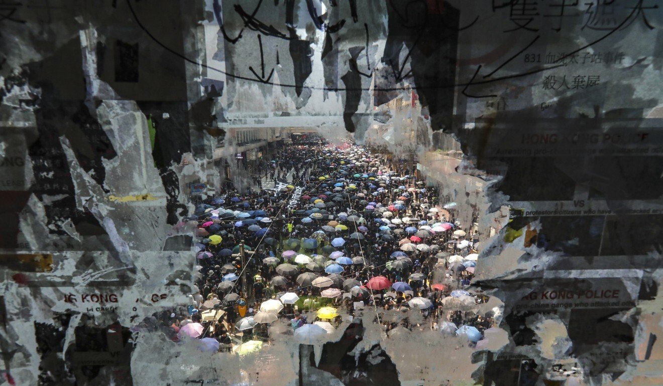 Felix Wong’s photo of an anti-government rally on China’s National Day on October 1 was one of five to earn Post photographers awards at this year’s ‘Focus on the Frontline’ photo competition. Photo: Felix Wong