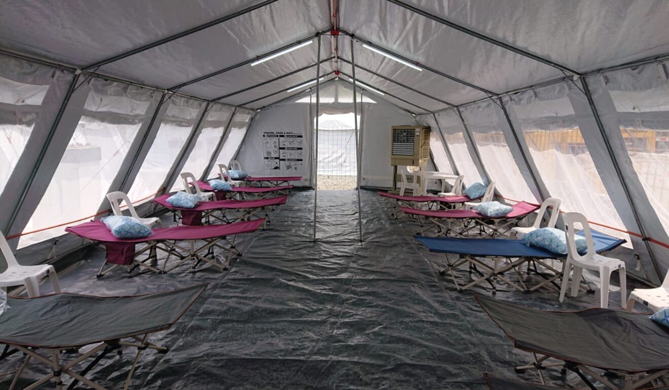 An International Committee of the Red Cross Covid-19 isolation centre for detainees that has been set up in Metro Manila. Photo: ICRC