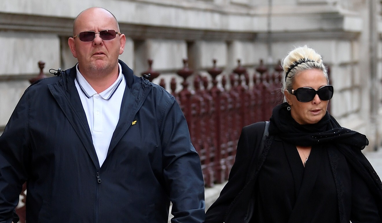 Tim Dunn and Charlotte Charles, parents of Harry Dunn, leave the Foreign and Commonwealth office in London, Britain in October. Photo: Reuters