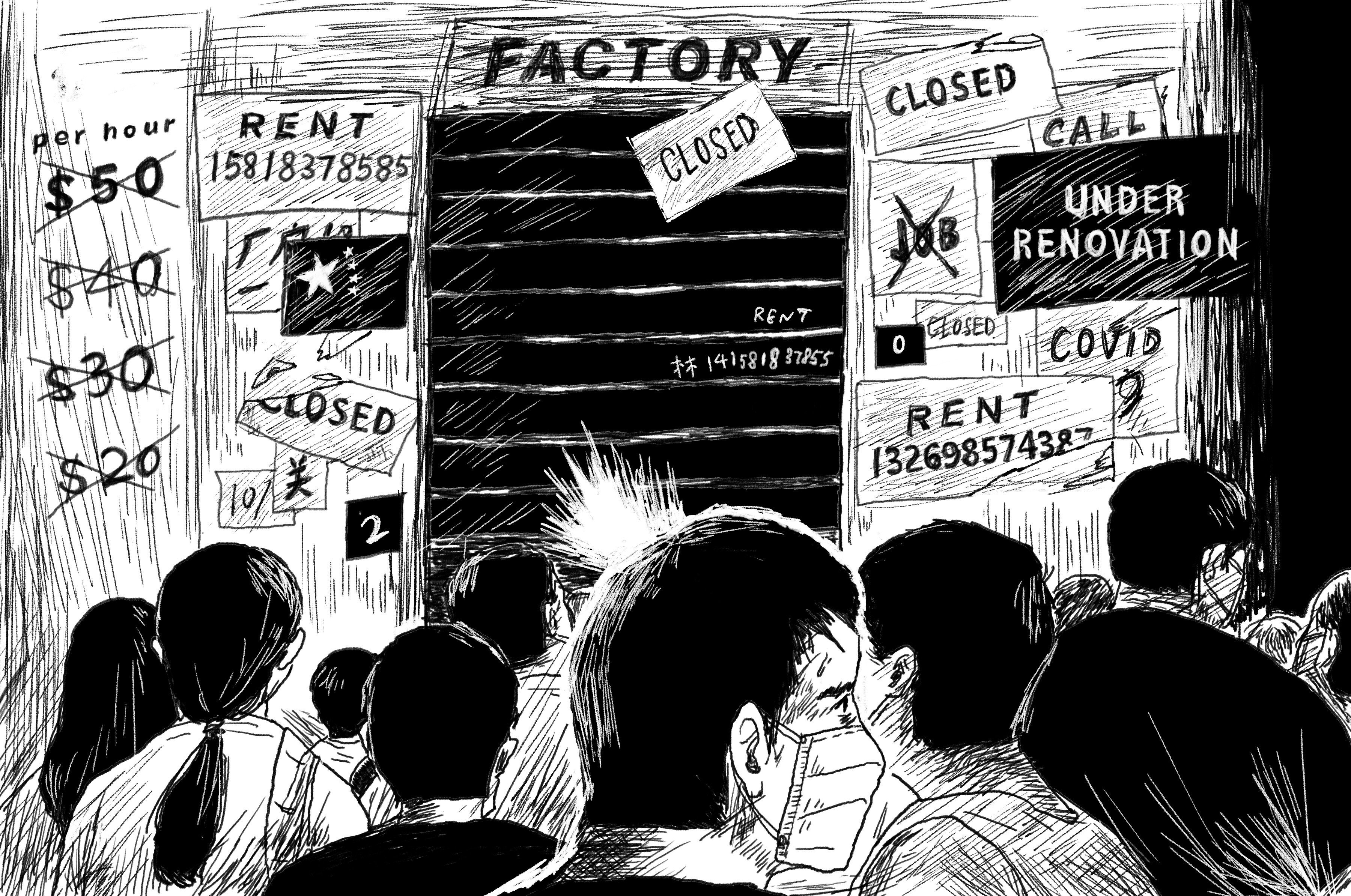 As China struggles to shrug of the impact of the coronavirus, the number of unemployed in the country is swelling. Illustration: Brian Wang