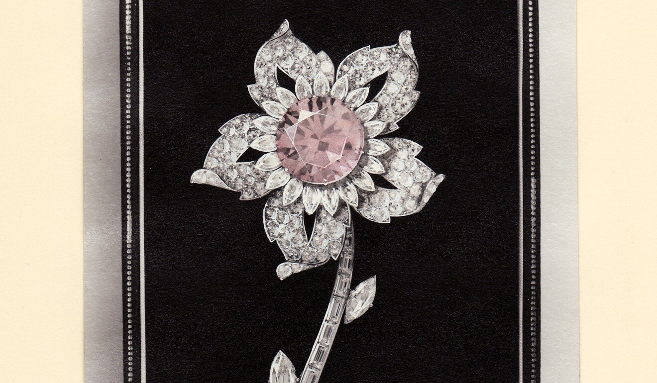 The Williamson pink diamond, pictured here set inside a brooch, was presented to Queen Elizabeth by Chopra’s grandfather. Photo: Handout