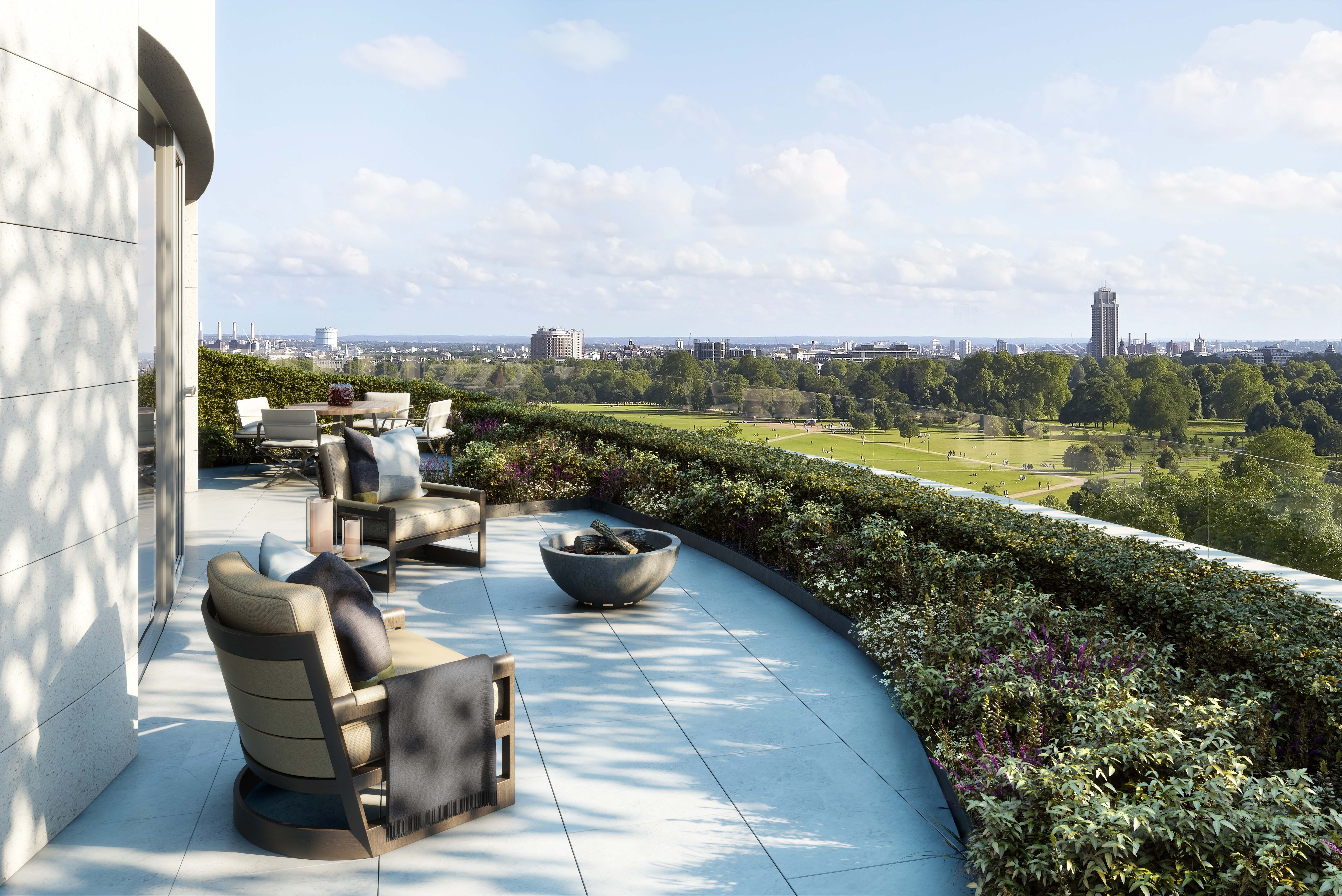 Research suggests that being able to look at a park from your home might make your property worth more. This should be comforting news to owners of properties at The Bryanston, Hyde Park where they can look out onto the London park. Photo: Almacantar