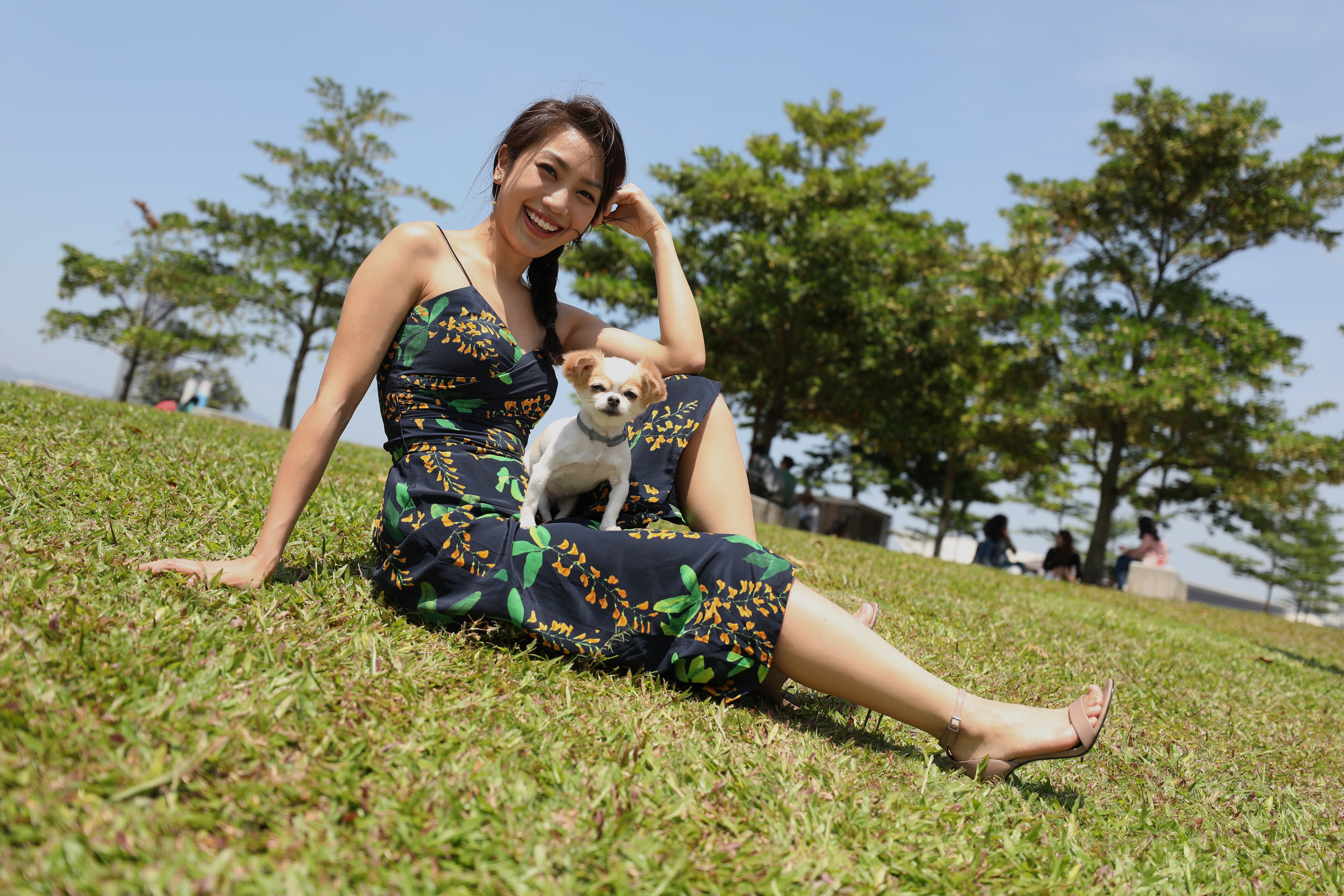 Singer-songwriter and actress Lesley Chiang with her dog Jellybean. Photo: Nora Tam