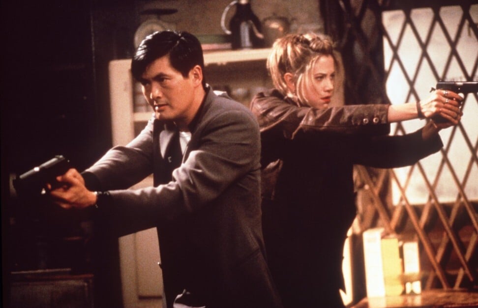 Chow Yun-Fat and Mira Sorvino in The Replacement Killers. Photo: Tristar Film/UPPA