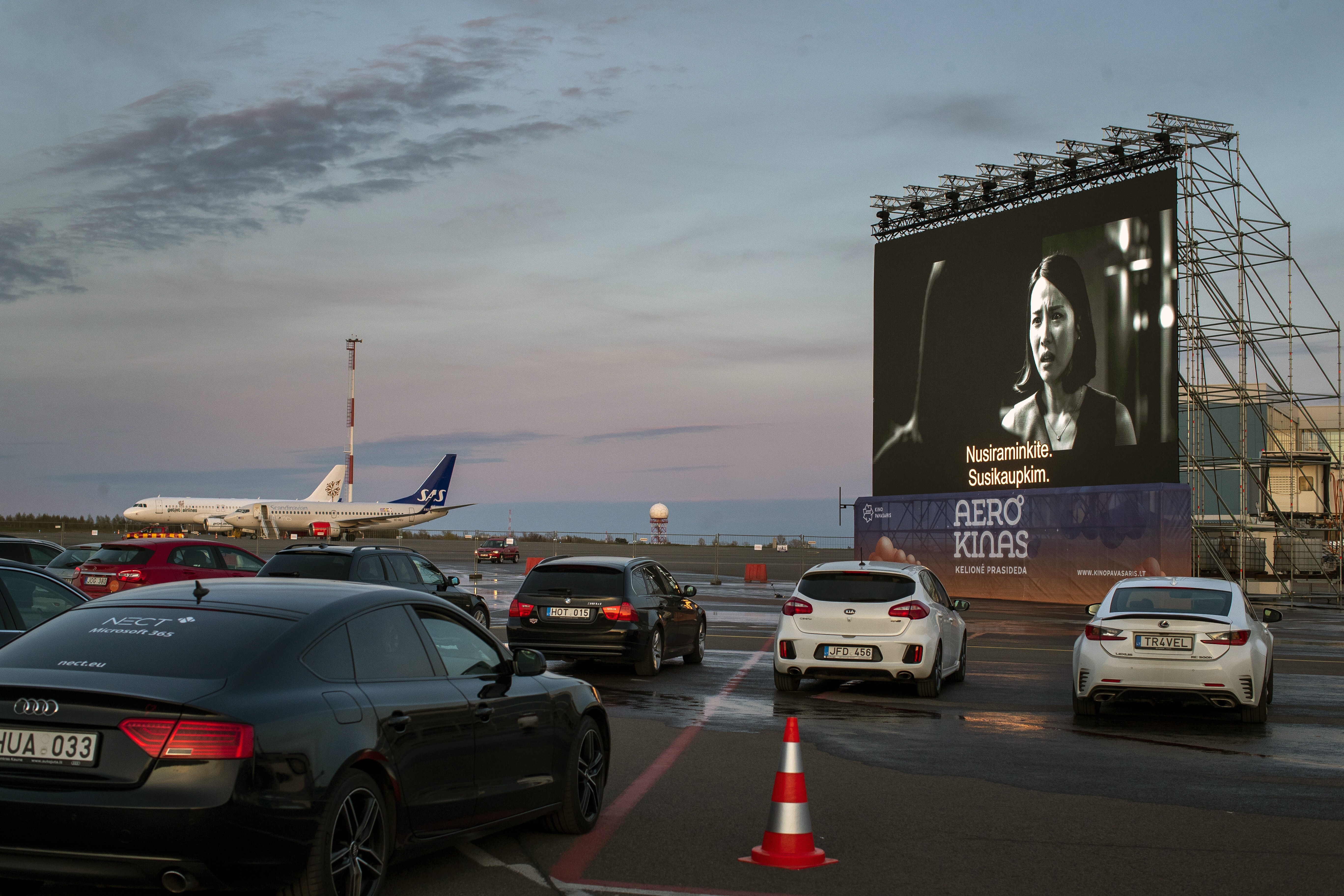 While they can't service the same number of fliers, airports have been using their massive empty terminals and adjacent spaces for other means, such as for drive-in movies and Covid-19 testing. Photo: AP
