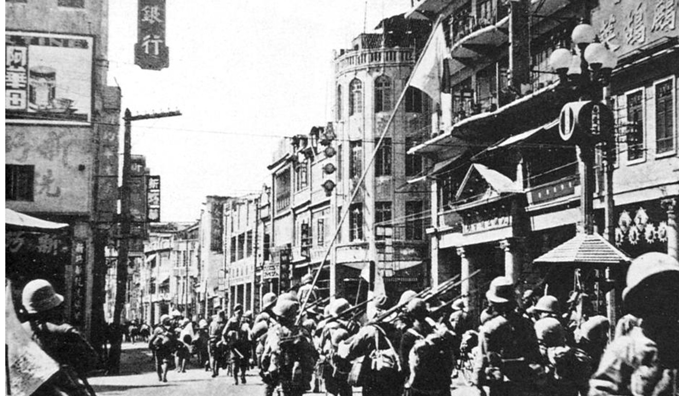 Japanese troops enter Guangzhou in Guangdong province during the occupation of China in this undated image. Photo: Handout