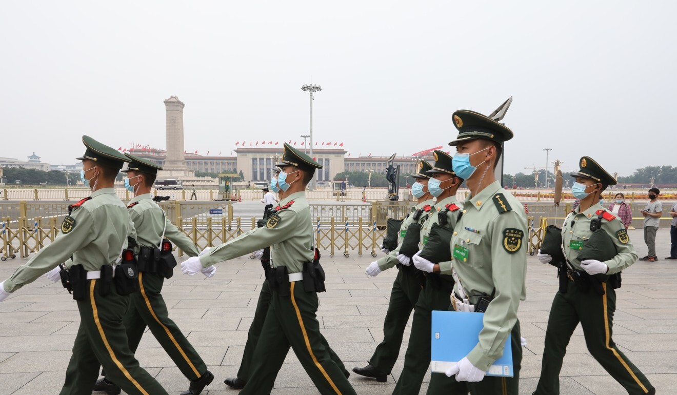 Security was tight in the heart of Beijing on Thursday. Photo: Simon Song