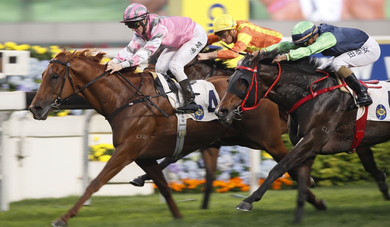 Band Of Brothers salutes at Sha Tin in March.