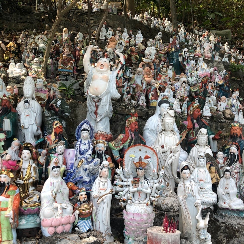 A variety of Buddha statues of all shapes and sizes at Wah Fu in Hong Kong. Photo: Kate Whitehead