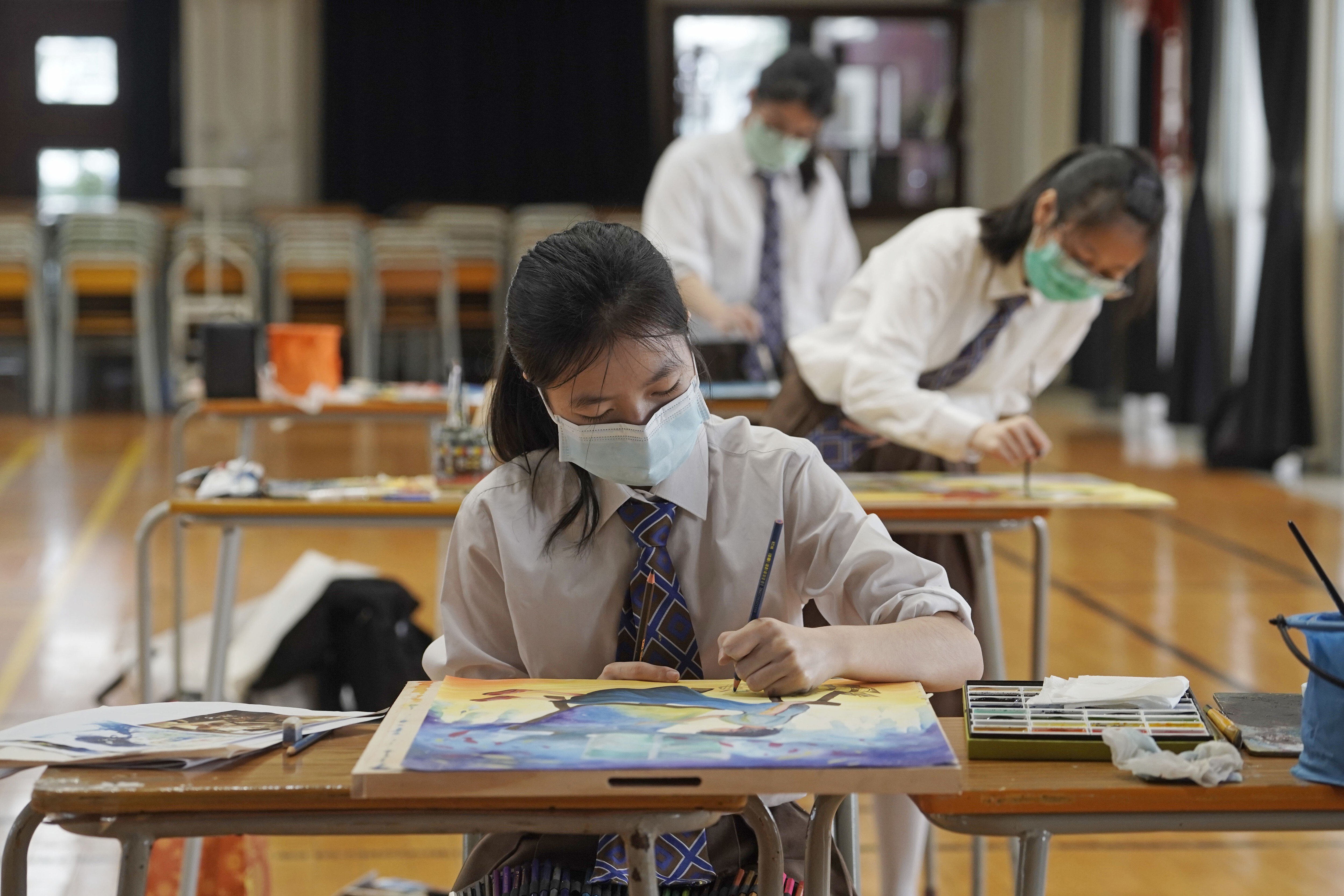 Hong Kong's university entrance examinations have started with social-distancing measures. Photo: AP