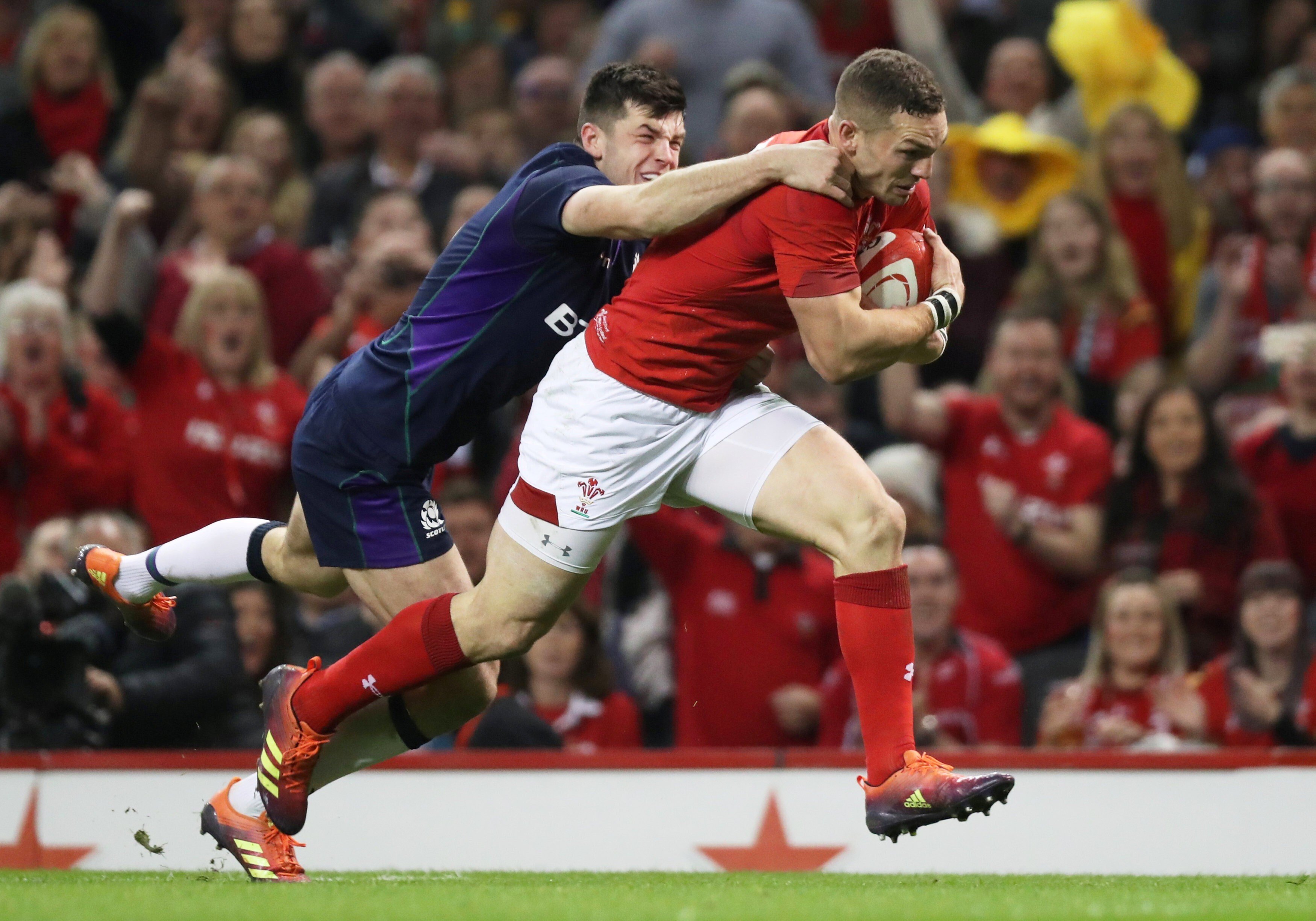 George North is one of the many Welsh stars at Ospreys, and James Davies-Yandle hopes to create a pathway for more. Photo: Reuters