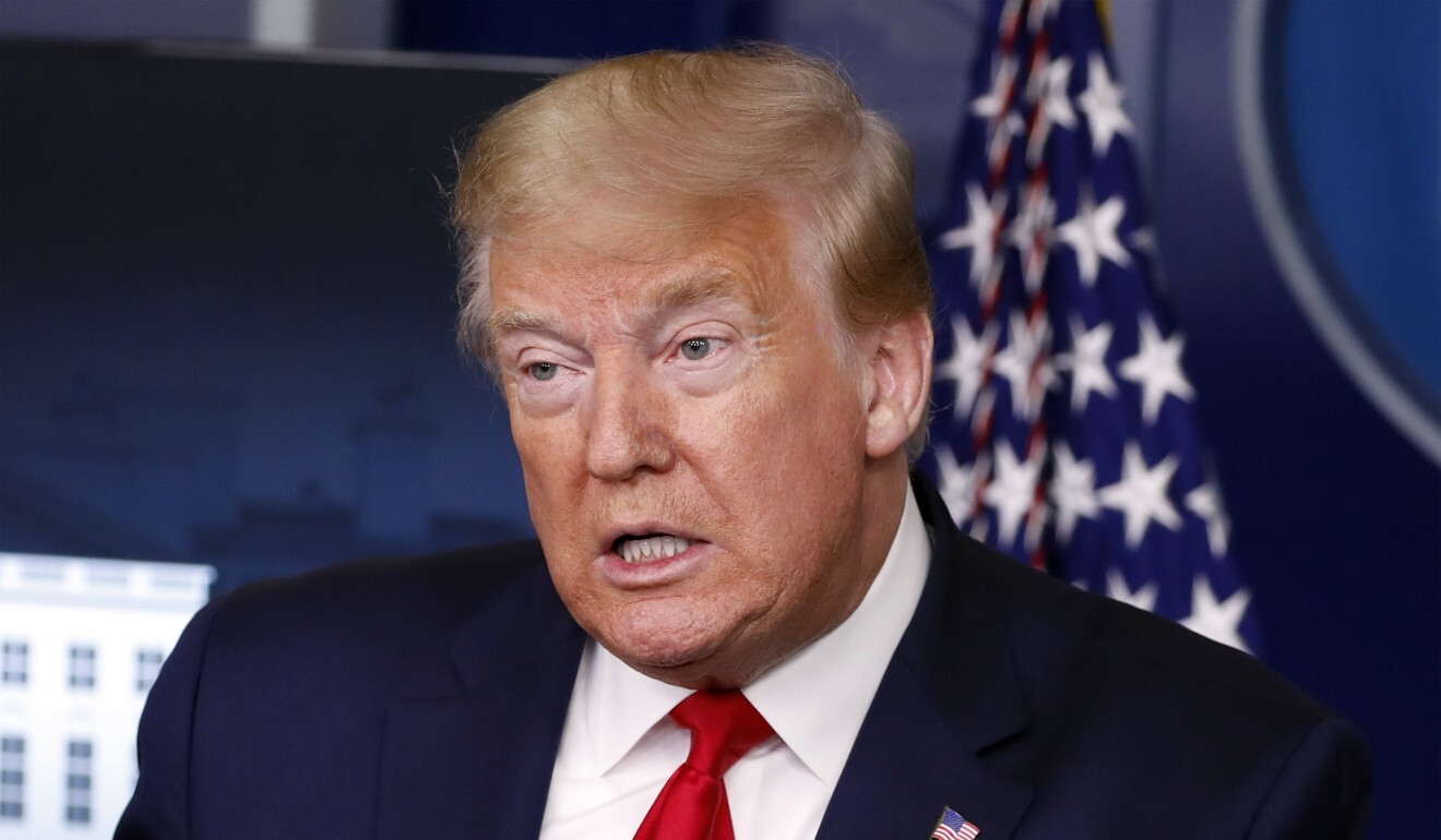 US President Donald Trump speaks with reporters about the coronavirus. Photo: AP