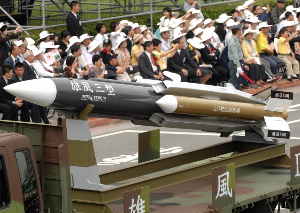 The supersonic Hsiung Feng-3 ship-to-ship missile. Photo: AFP