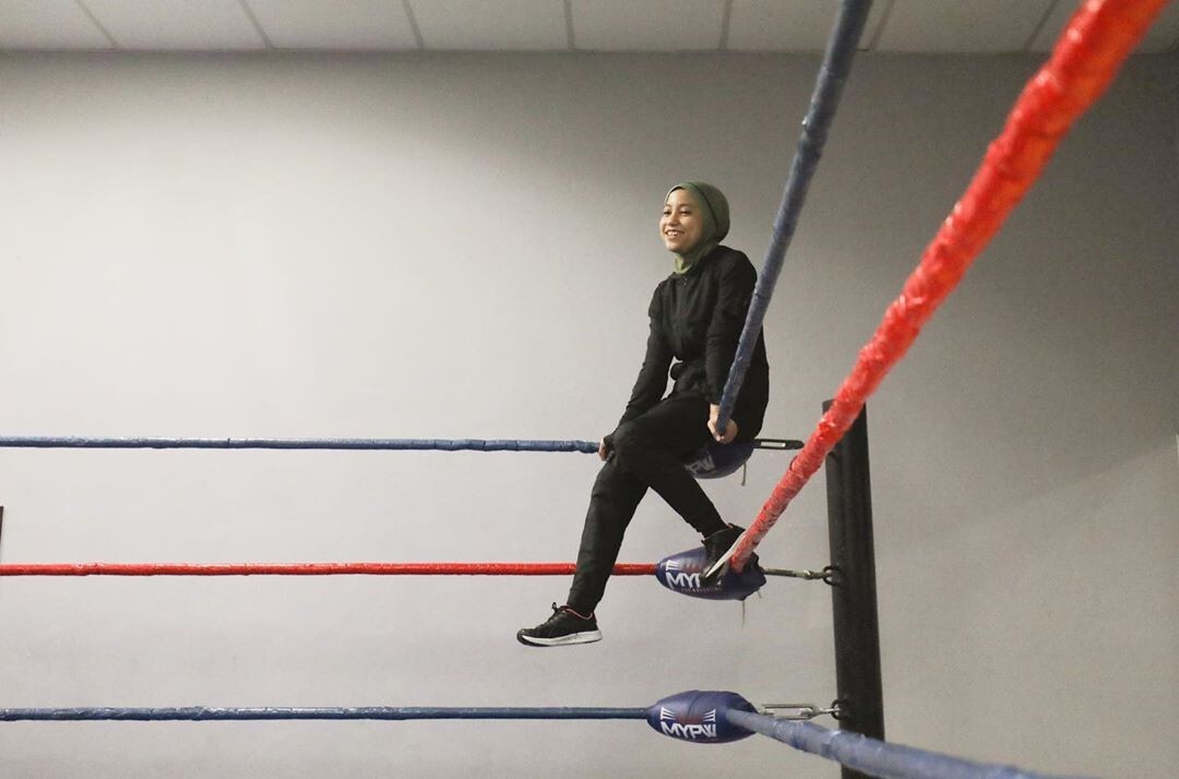 Malaysia’s Nor Diana, aka Phoenix, is the world’s first well-known hijab-wearing wrestling champion. Photo: @nordianapw/Instagram