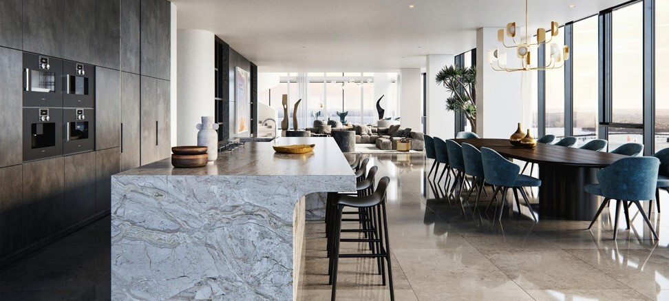 Rendering of The Pacifica Super Penthouse kitchen area. Photo: The Pacifica