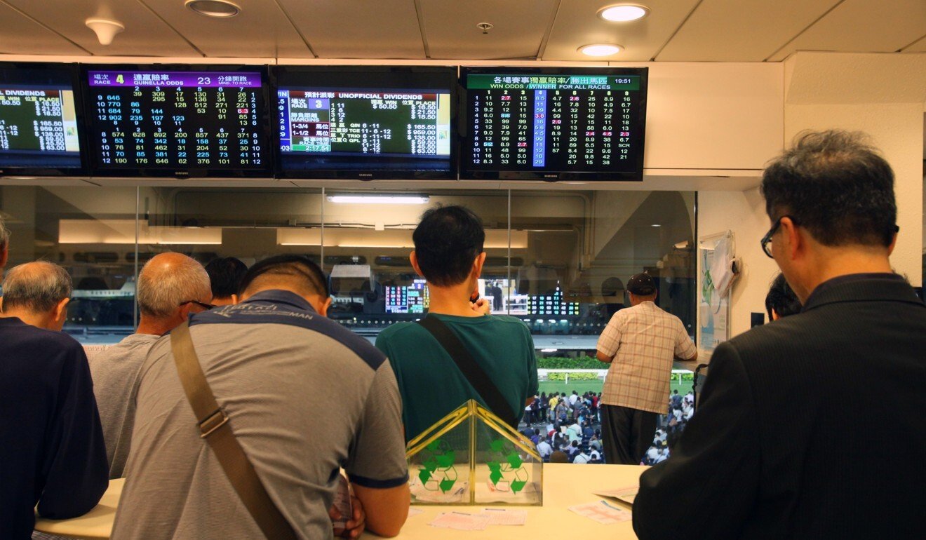 Punters betting at Happy Valley.