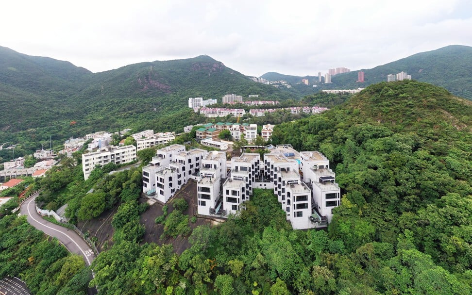 A aerial view of 37 Shouson Hill Road (six multi-storey mansions) on Hong Kong Island on May 30, 2020. The US government calls for bids on the luxury residential properties in the city. Photo: Martin Chan