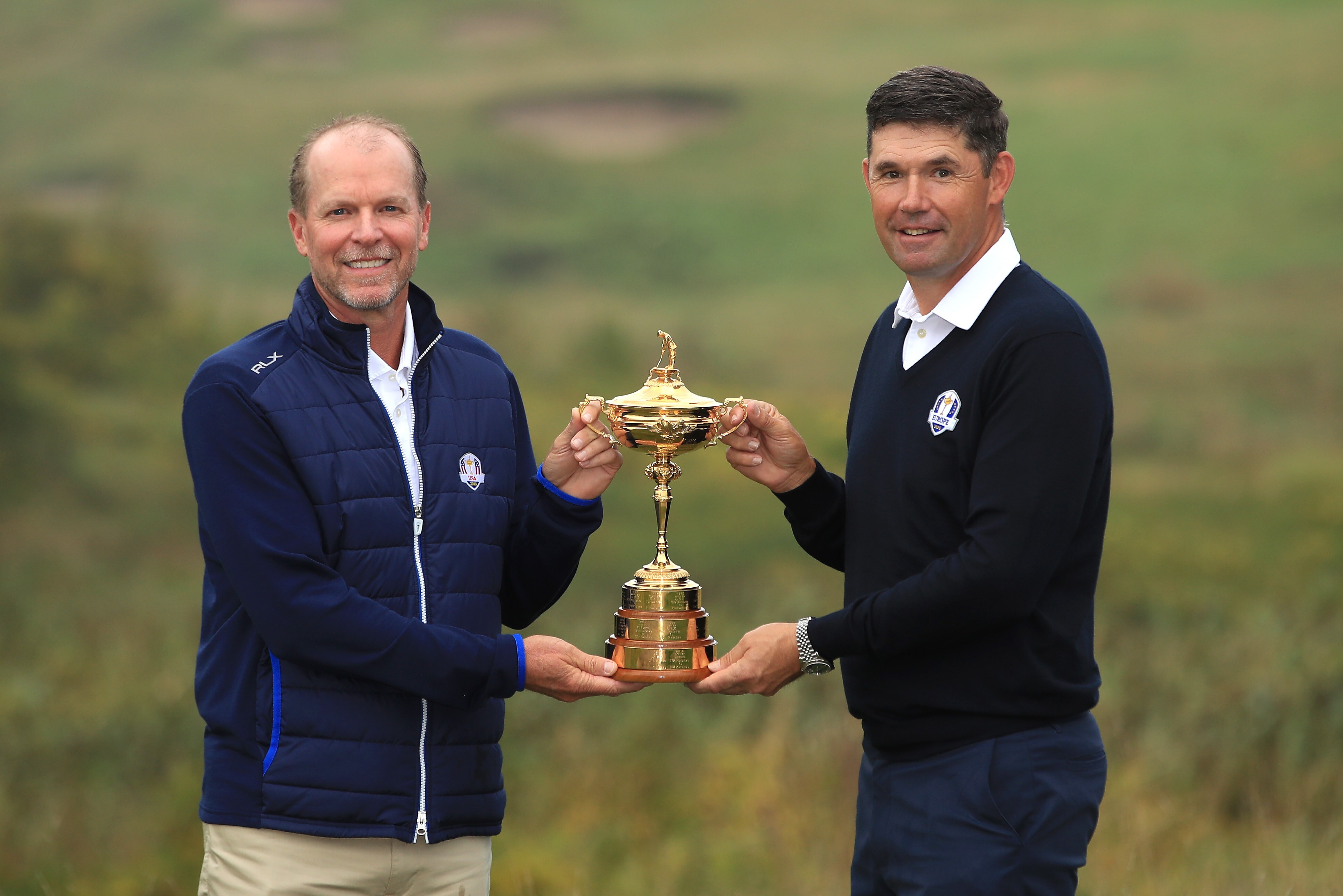 United States Captain Steve Stricker (left) says the Ryder Cup would be ‘a yawn’ without spectators. Photo: AFP
