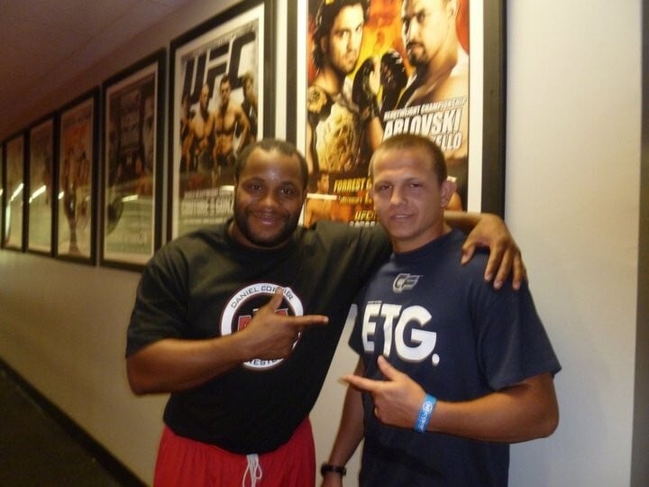 MMA manager Gennady Kolesnikov (right) with Olympic wrestler and former UFC champion Daniel Cormier. Photo: Handout